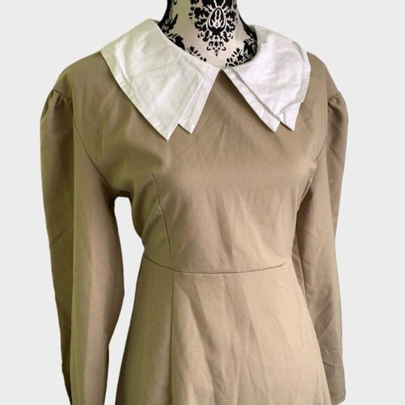 DAZY Peter Pan Collar Puff Sleeve Dress - Picture 3 of 10